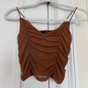 Forever 21 Brown Rouched Tank Top - Size S